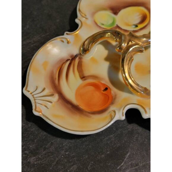 Vintage Divided Relish Tray Ceramic, Enesco Hand Painted Japan - Picture 8 of 8